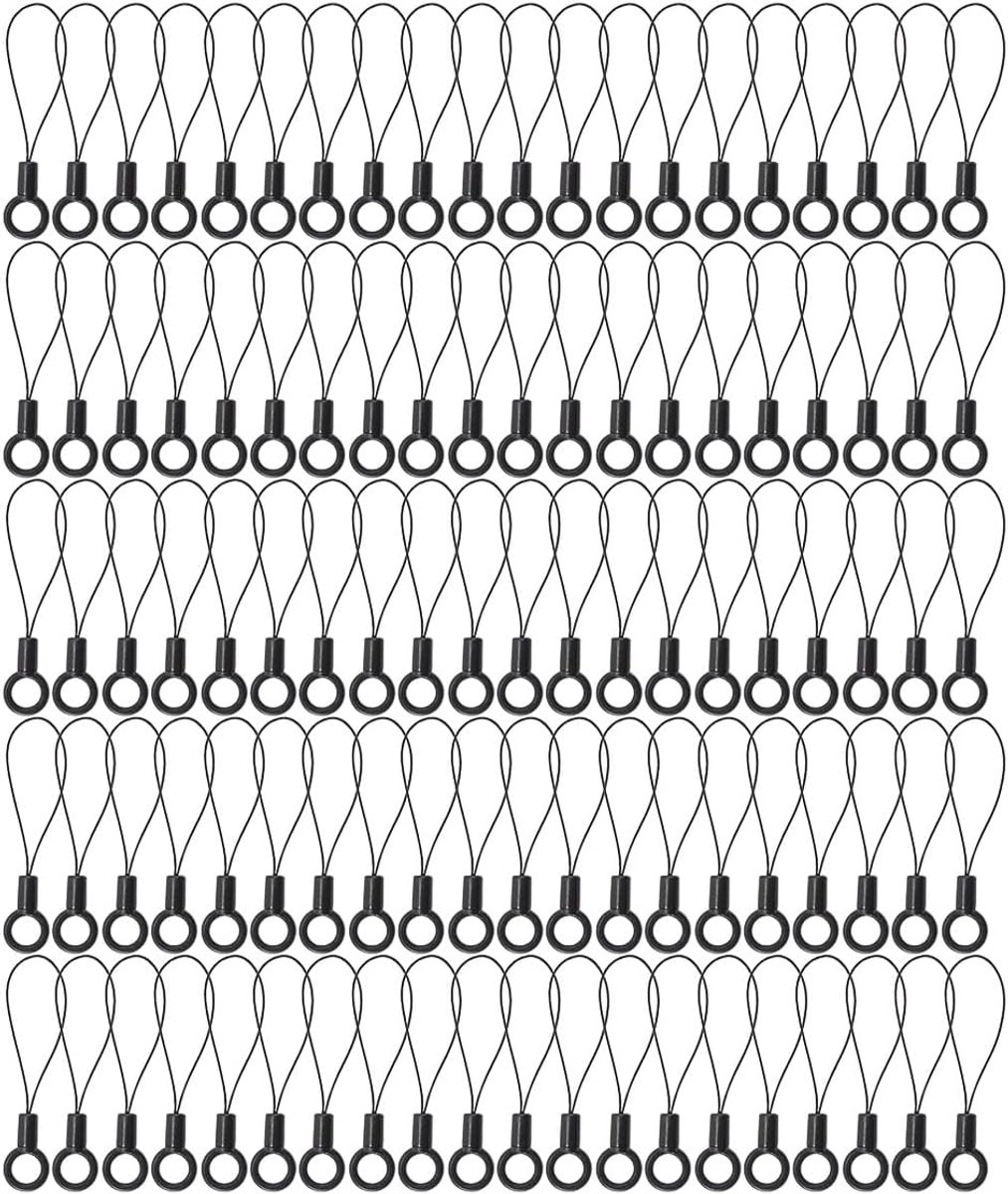 100 stuks sleutelkoord telefoonring strap met siliconen ring voor mobiele telefoon, sleutelhanger, USB-flashdrives