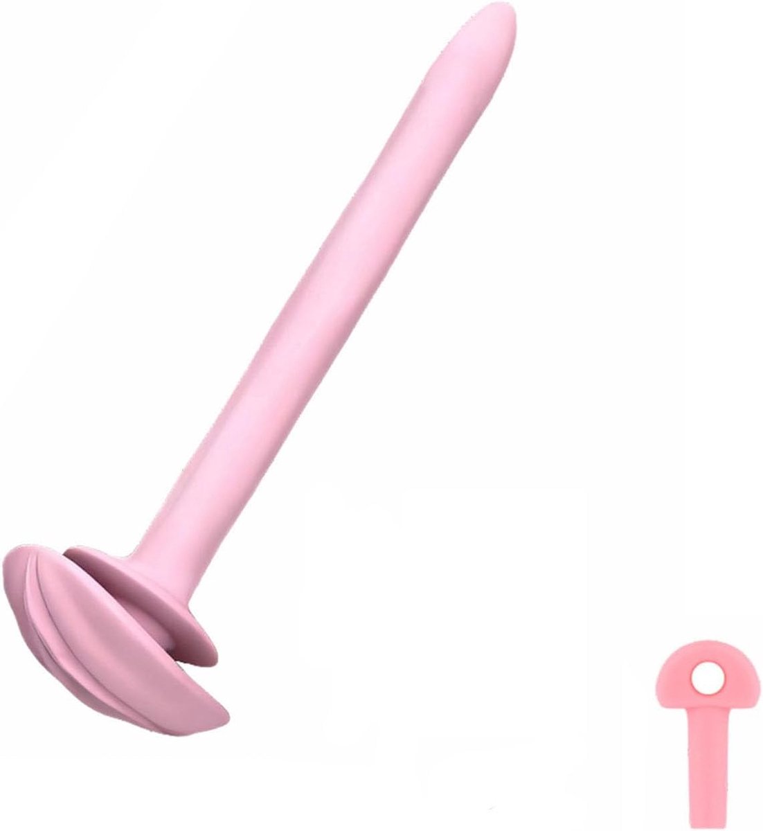Hollow Penis Plug with Leak Stopper 6mm Urethral Plug for Men Sissy Urethra Sounding Trainer with Most Chastity Cages (Pink)