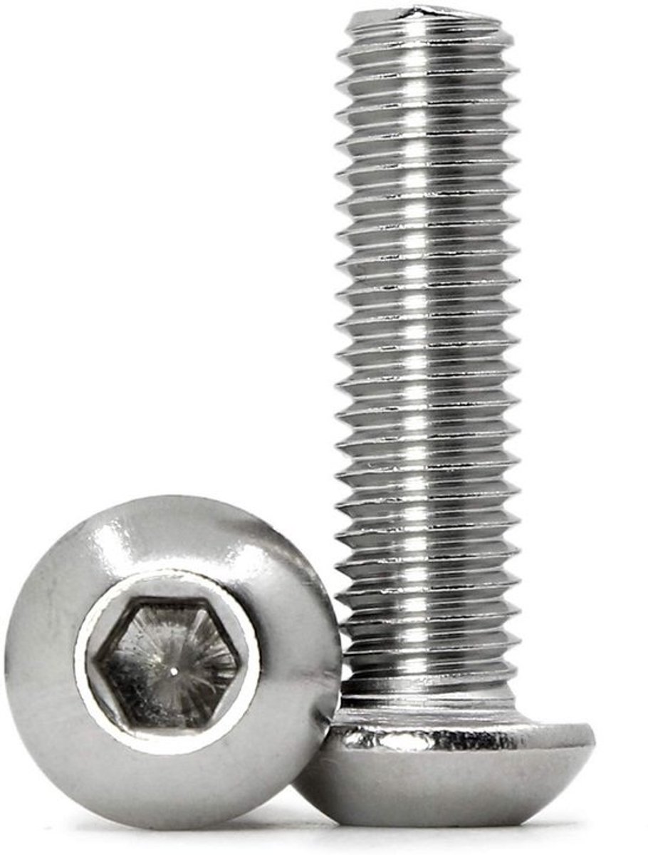 20x M8x30mm Inbusbouten Cilindrische Kop Volledig Schoorvast Roestvrij Staal 304 Set