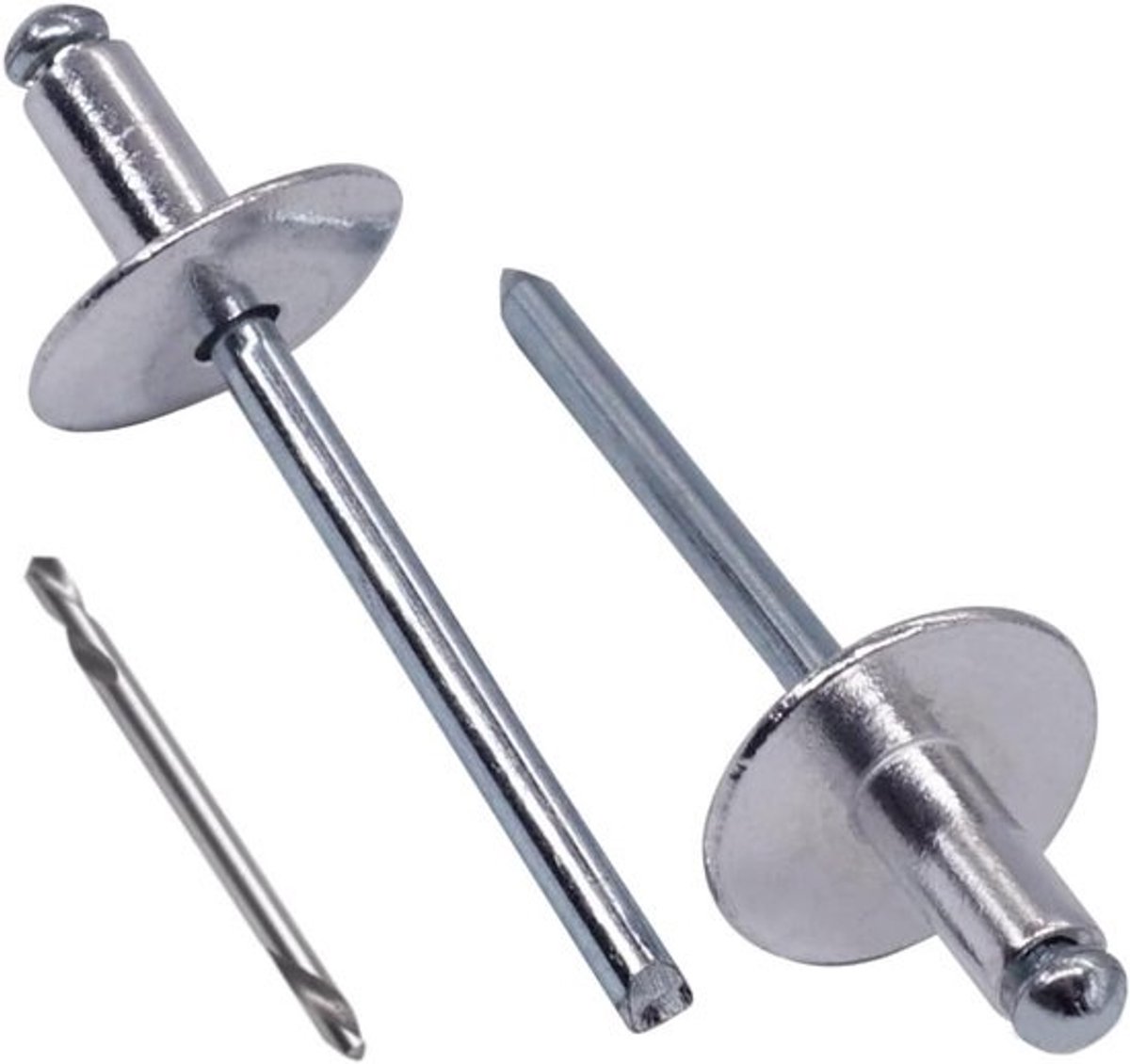 Blind Klinknagels - Grote Flens - Verbindingen Maken - Inclusief Boor - 4.8 x 10 mm - Zilver