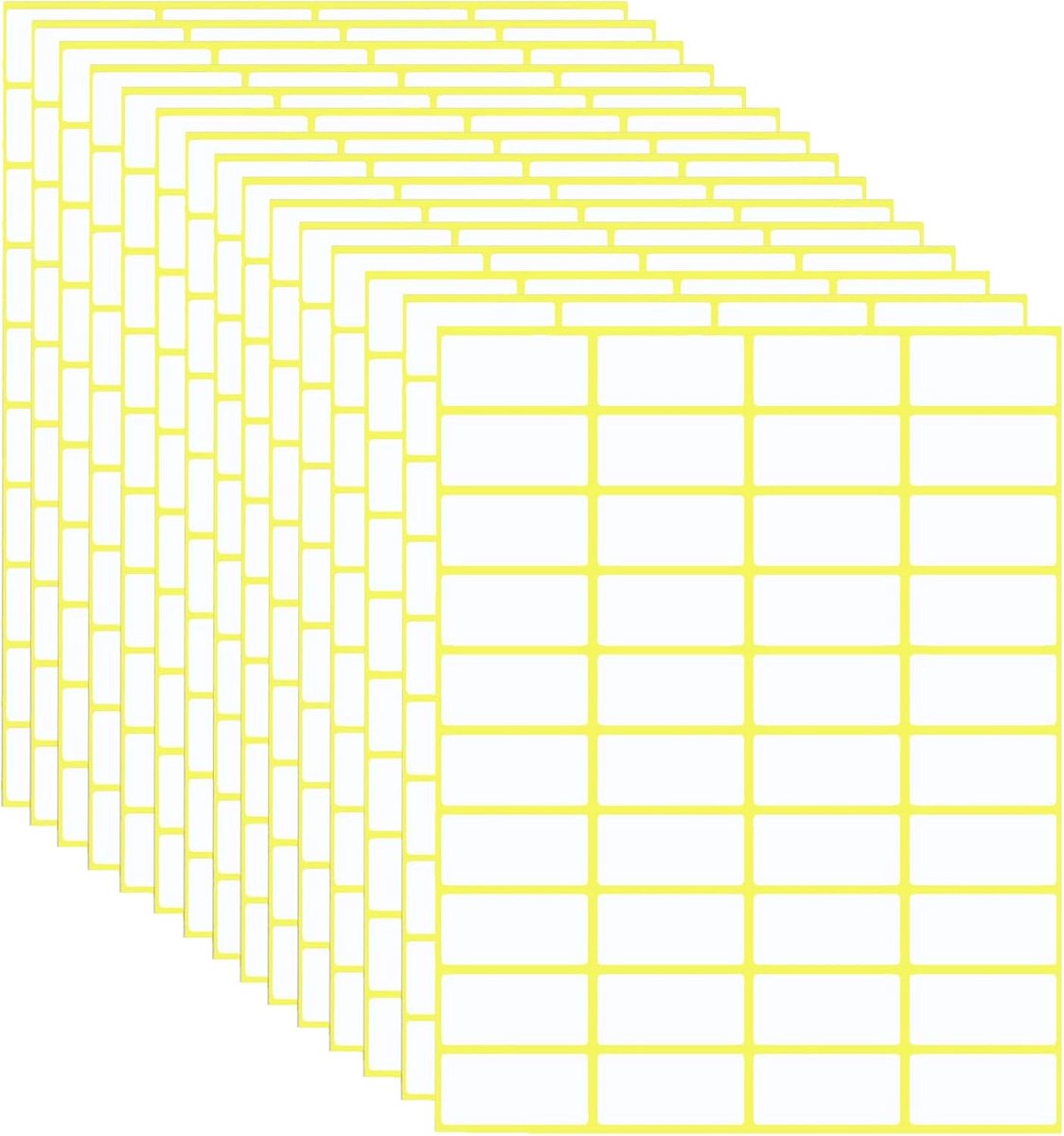 Labels - Zelfklevende Etiketten - 38x19 mm - 600 stuks - Wit - 15 Vellen - Universeel voor Prijskaarten, Adres, Huishouden en Kantoor - 38x19 mm - 600 stuks - Wit - 15 Vellen
