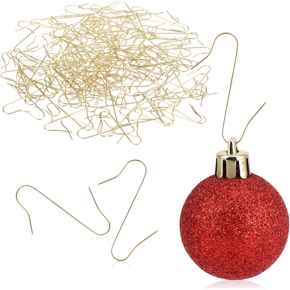Kerstboom Haken - Dubbele Metalen Haken voor Ornamenten, Ballen en Decoraties - 100 stuks - Goud
