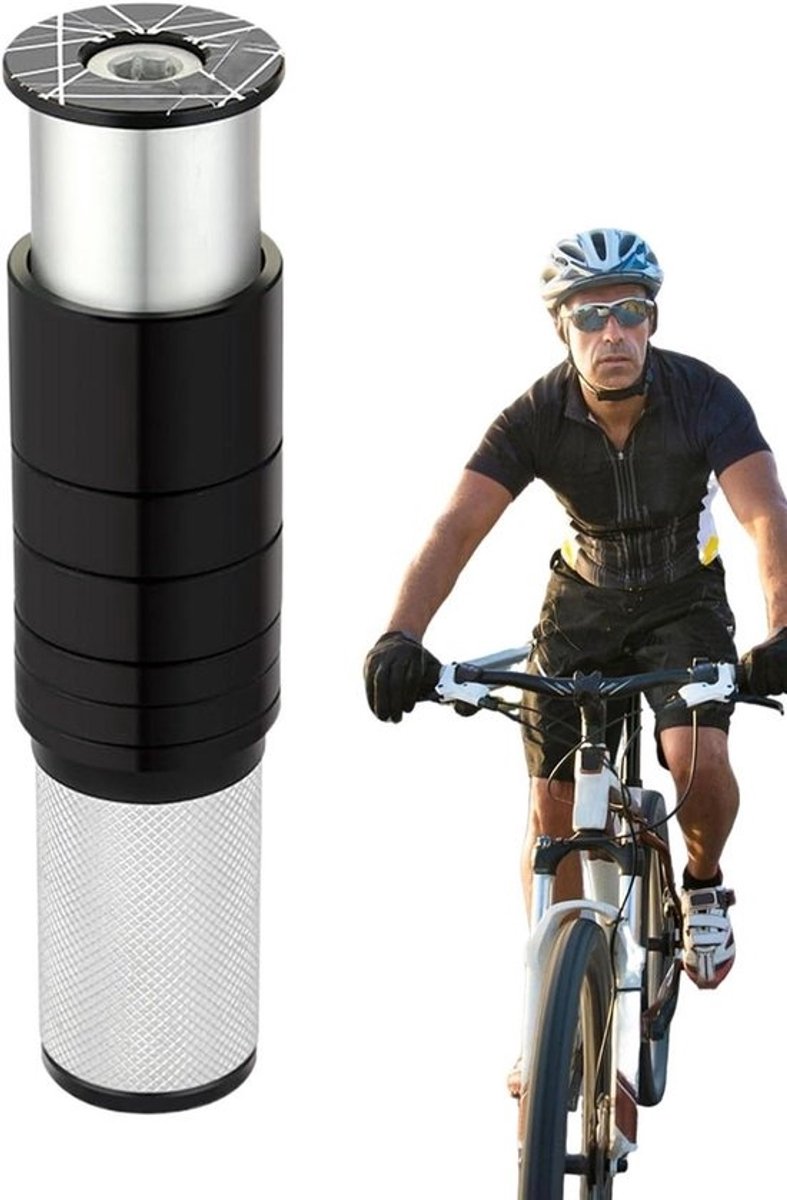 Stuurverhoger Racefiets - Stuurlift Adapter - Comfortabeler Fietsen - Verstelbaar Ontwerp - Tot 55mm Verhoging - Zilverkleurig