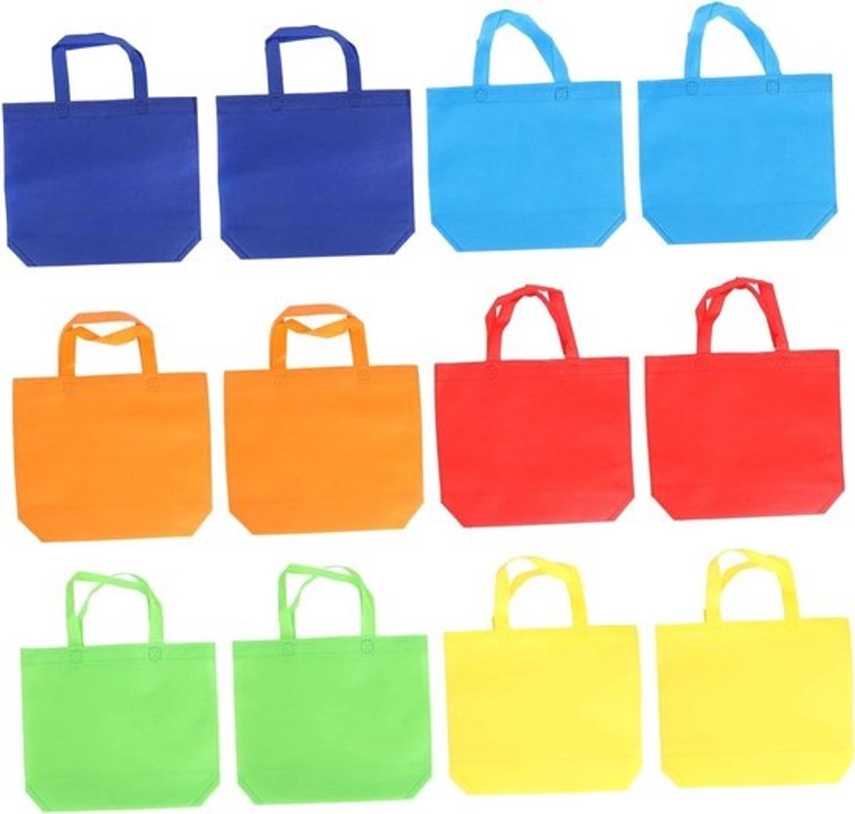 Boodschappentassen Set - Stoffen Tassen Cadeautassen - Creatieve Projecten - Met Bodem - 12 stuks - Diverse kleuren