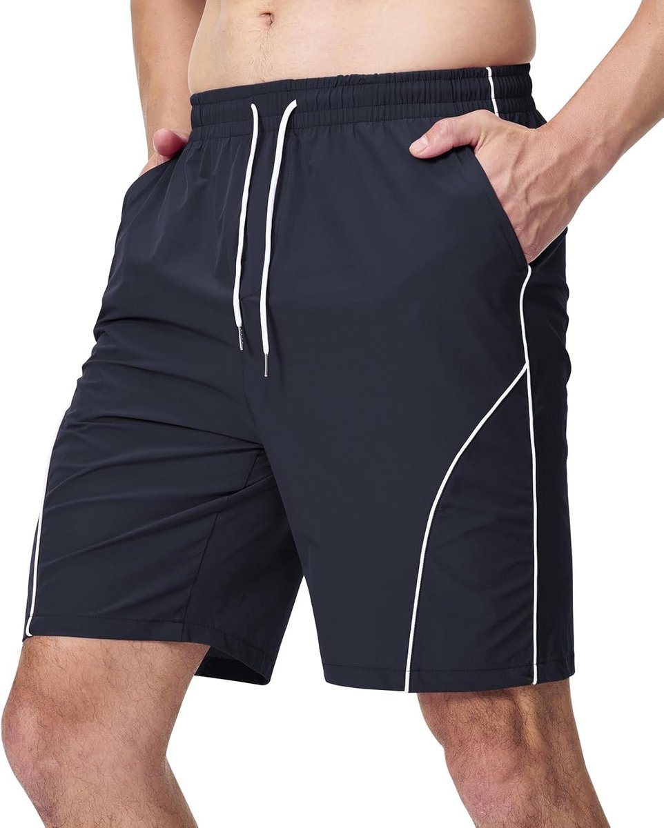Shorts voor heren, korte broek, sport, gym, joggen, training, sneldrogend, trekkoord, shorts met zakken