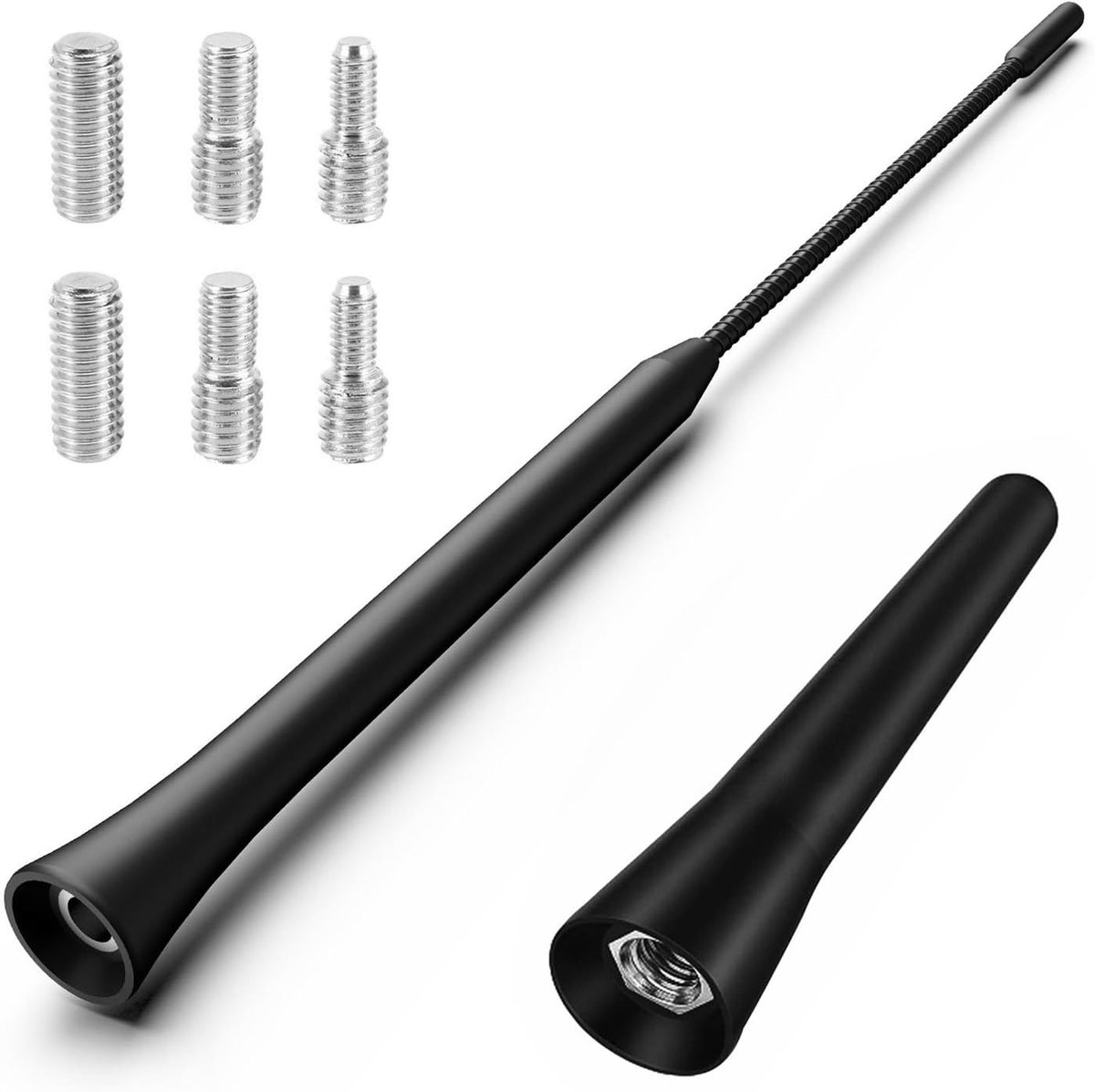 Dakantenne voor auto, 6,5 cm + 23,5 cm, universele autoantenne, AM/FM, dakvervanging, met 6 adapters (M4/M5/M6), geschikt voor de ontvangst van het radiosignaal van auto's