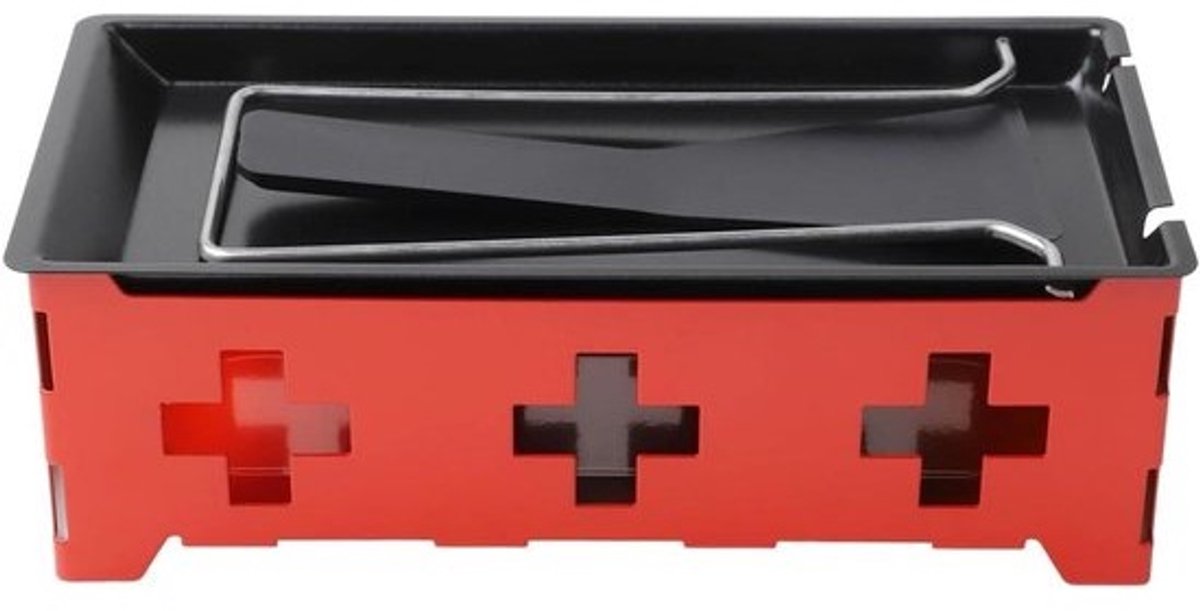 Kaas Raclette Set - Kaassmelter Mini Oven - Kaas Smelten - Antiaanbaklaag - 18.5 x 6 x 9 cm - Rood