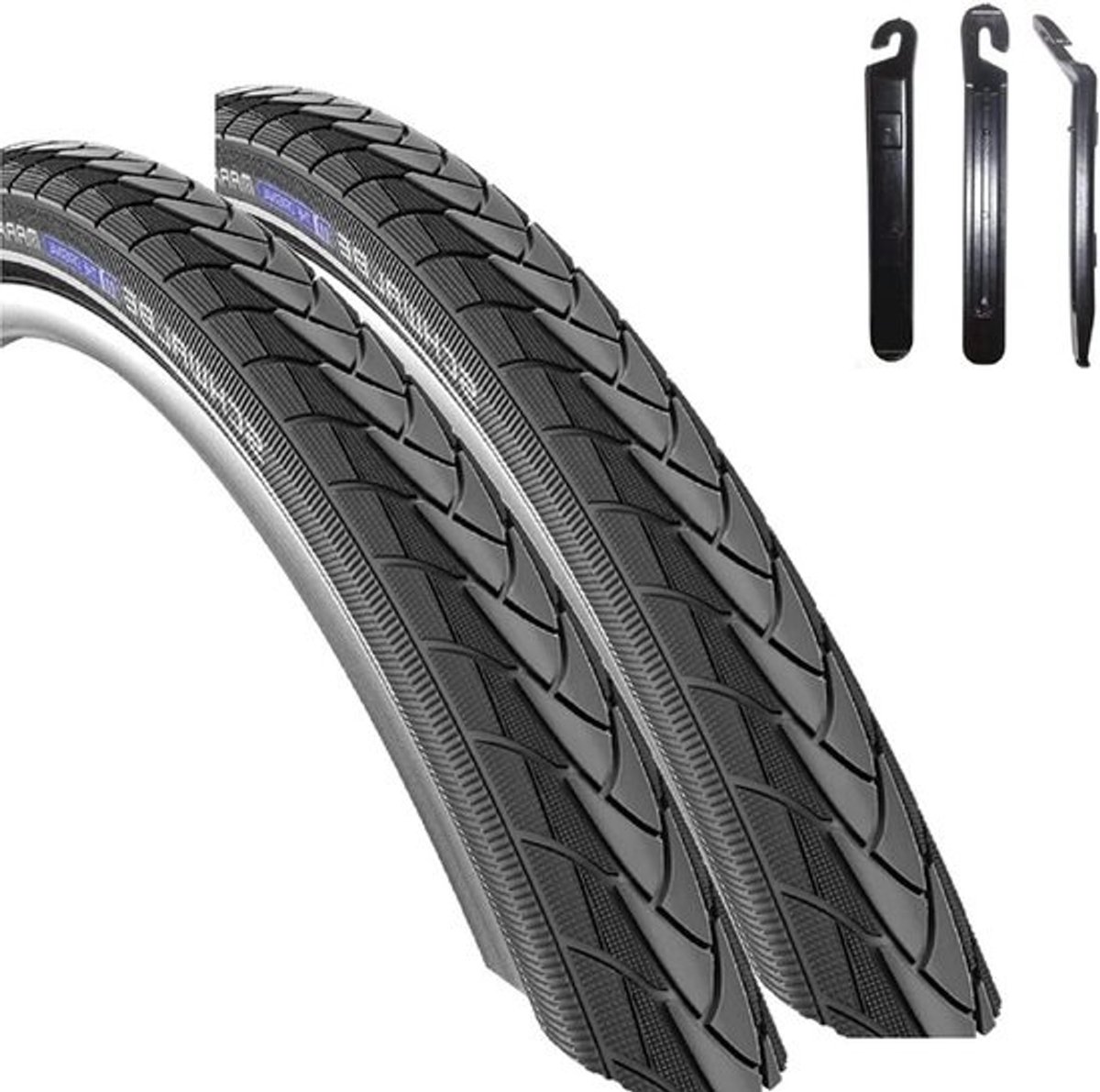 Fietsbanden Set - Buitenbanden Marathon - Veilig Fietsen - Anti-lek Bescherming - 275 x 150 inch - Zwart