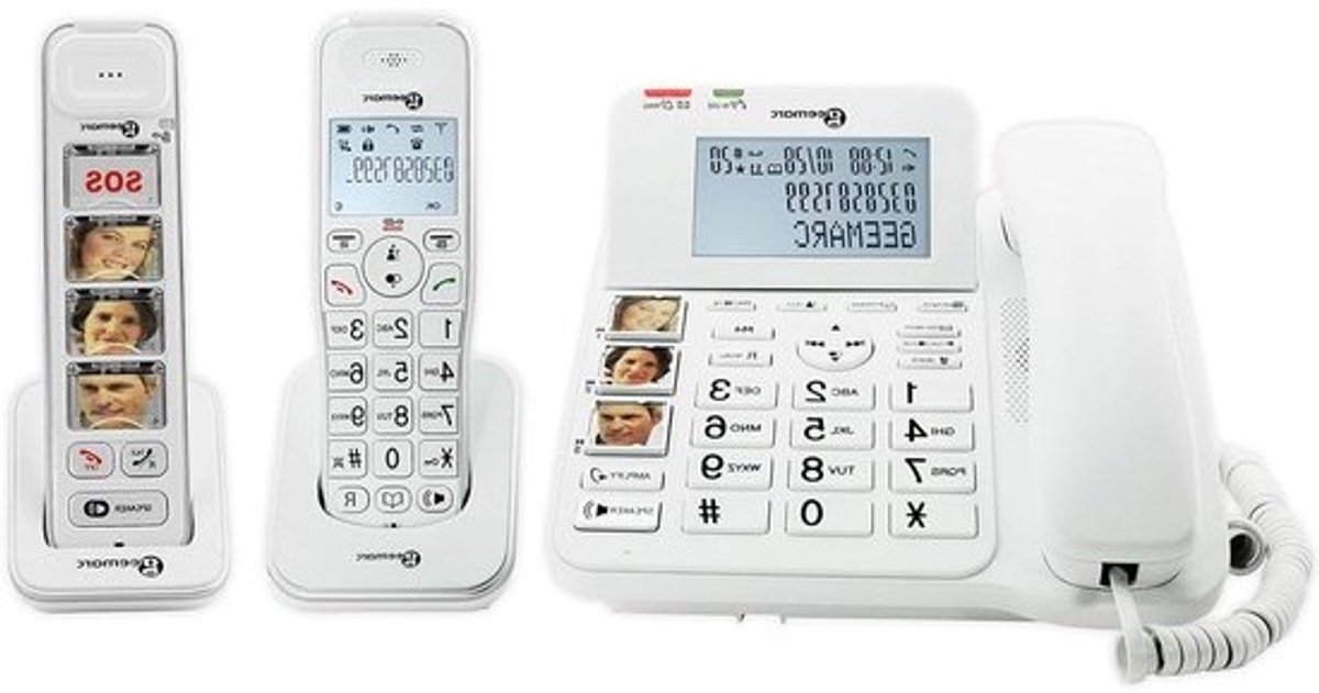 Snoergebonden Telefoon - Senioren Telefoon - Makkelijk Bellen - Met Antwoordapparaat - 3 handsets - Wit