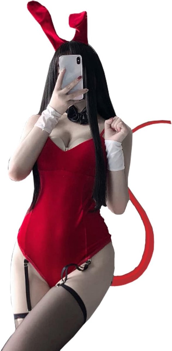 bodysuit kostuum vrouwen lingerie set Bunny Girl Cosplay kostuum JK party met kousenbanden
