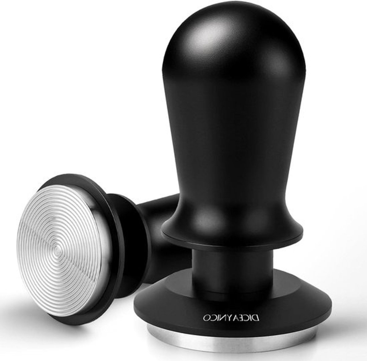 Koffie Tamper - Espresso Aanstamper - Perfecte Espresso Maken - Veerbelast met Klik - 5835 mm - Zilver