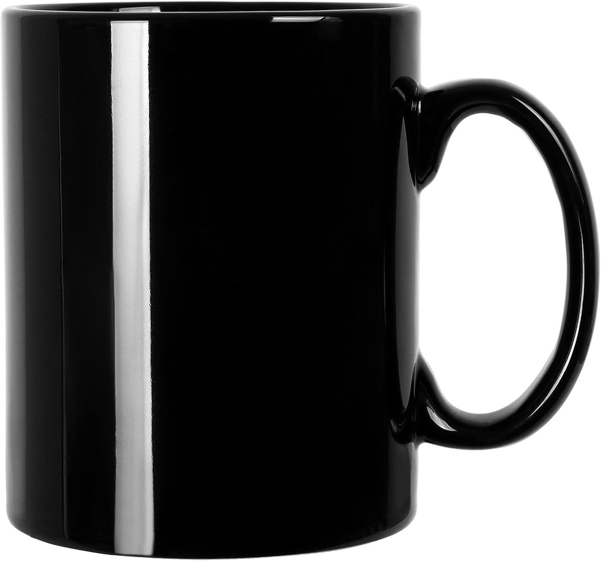 20oz Extra Grote Keramische Koffiemok, M017 Klassieke Porseleinen Boss Super Grote Theekop met Handvat voor Kantoor en Thuis, Zwart
