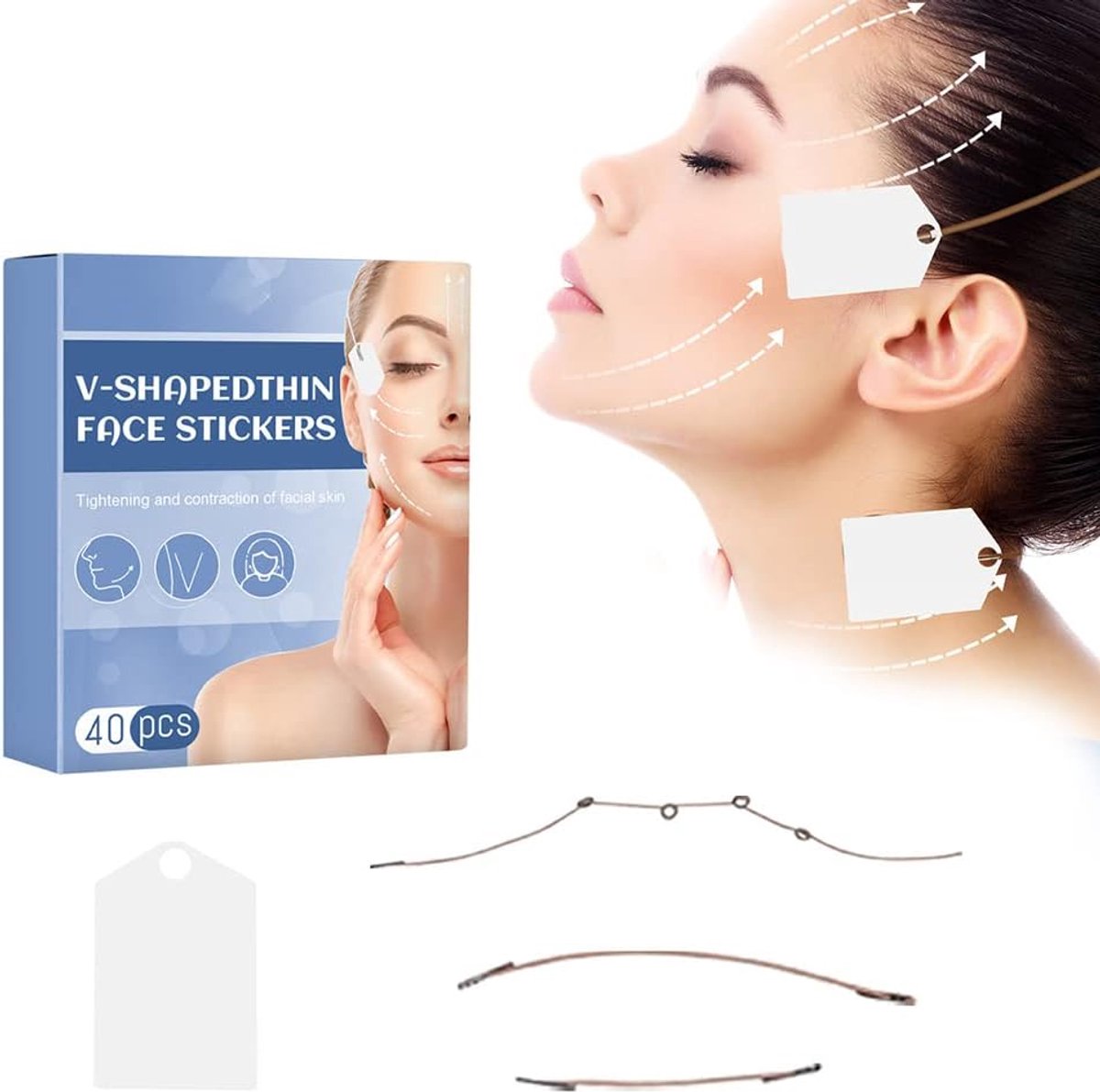 40 stuks gezichtslifting tapes, gezichtslifting, instant onzichtbare gezichtslift stickers, make-up facelifting gereedschap voor gezicht, dunne gezichtsstickers