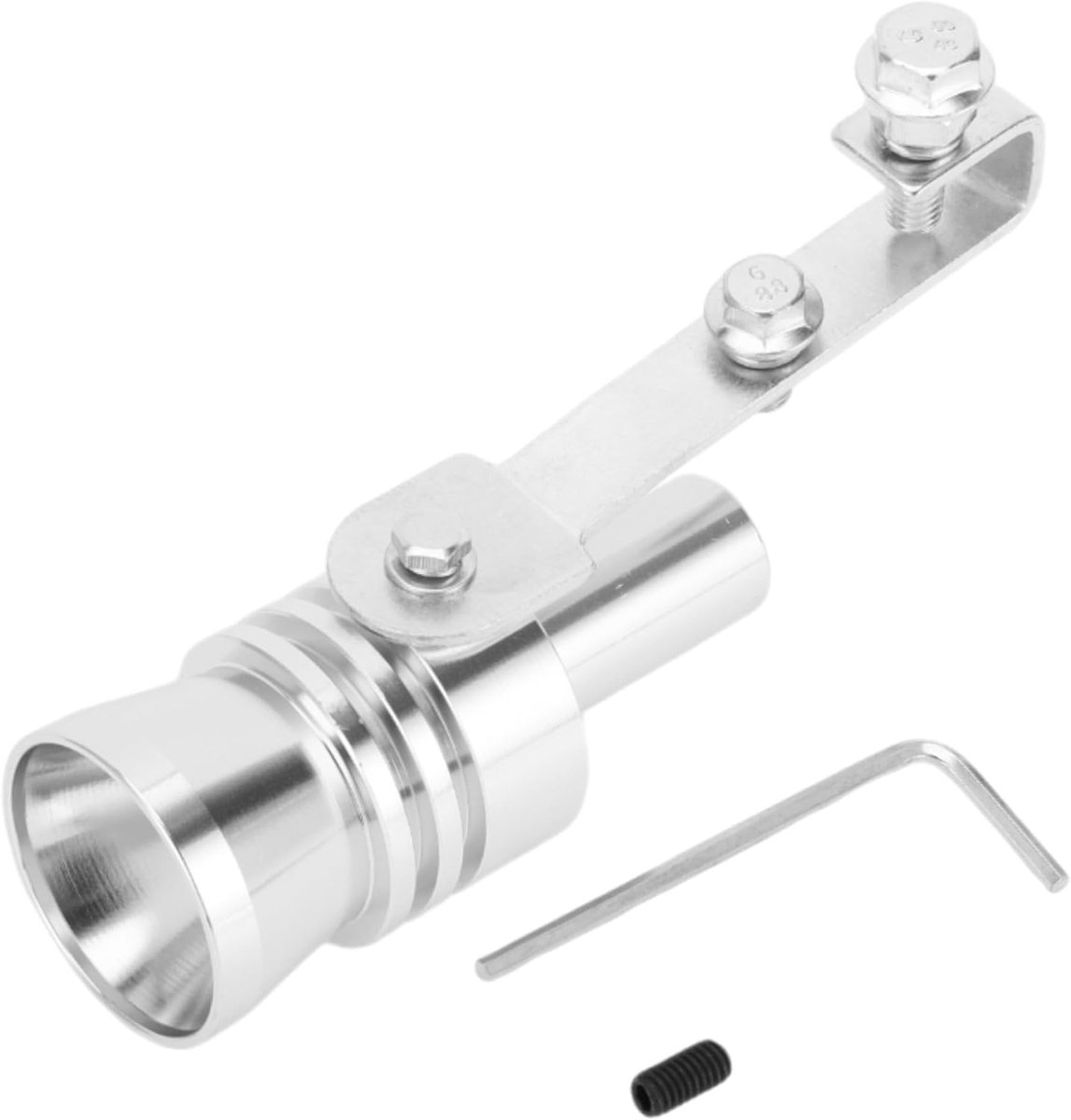 Sound Muffler Pipe Whistle, Achterste Uitlaatpijp XL Auto Motorfiets Roar Maker Aluminium Zilveren Kleur, 1 Set