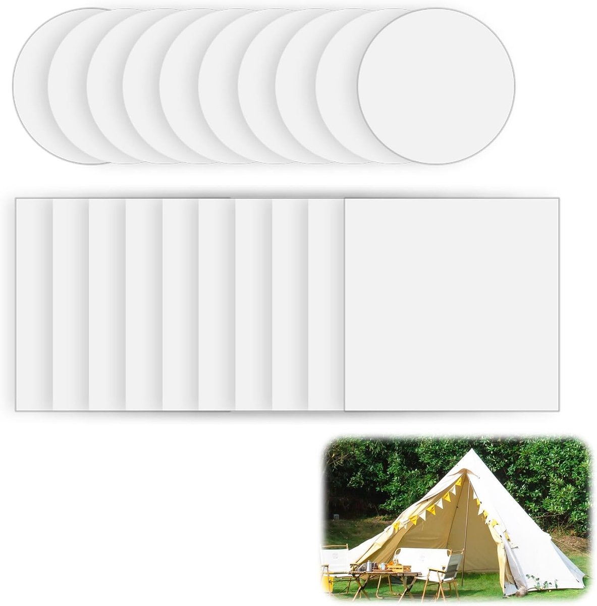 20 stuks transparante plakbanden, geschikt voor reparatie voor tent, waterdicht, opblaasbare matras, opblaasbaar speelgoed, autostoelen, bank, luifels, kajak