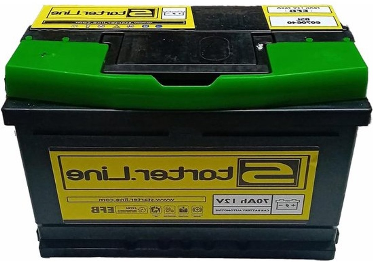 Autoaccu Starter Line - Start-Stop Accu - Auto Starten - Hoge Corrosiebestendigheid - 70AH 760CCA - Zwart