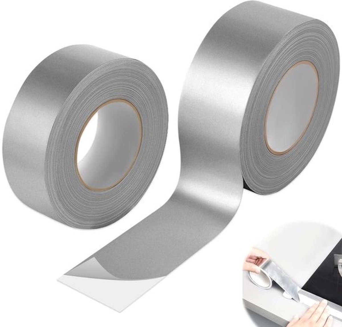 Set van 2 Waterdichte Aluminium Plakbanden voor Hoge Temperatuur, Duurzaam en Zelfklevend, Ideaal voor Reparatie en Bescherming van Metalen Oppervlakken