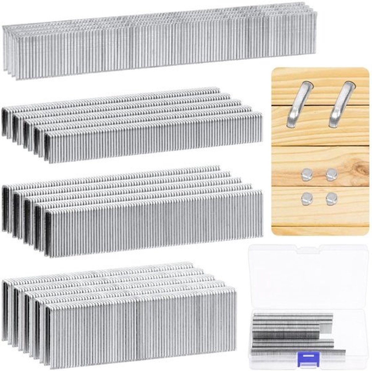 Nietjes en Nagels Set - Bevestigingsmiddelen Kit - Huisverbetering Projecten - Gegalvaniseerd Staal - 1608 Stuks - Zilver