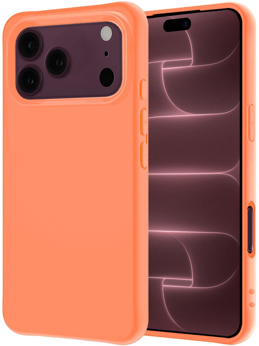 Hoesje - Geschikt voor Apple iPhone 18 Pro - Sterk & Shockproof - Hoes Cover - Siliconen Case - Perzik