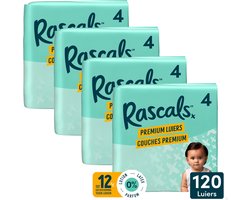 Rascals Premium Luiers Maat 4 10-15 KG 120 stuks