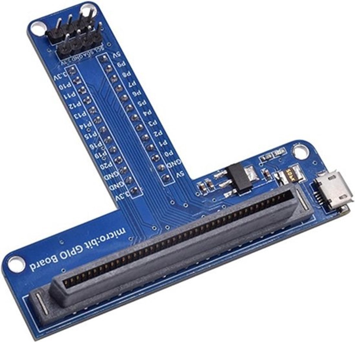 Uitbreidingsadapter Type T - Microbit Breadboard - Grafisch Programmeren - Python Ondersteuning - 655 x 73 mm