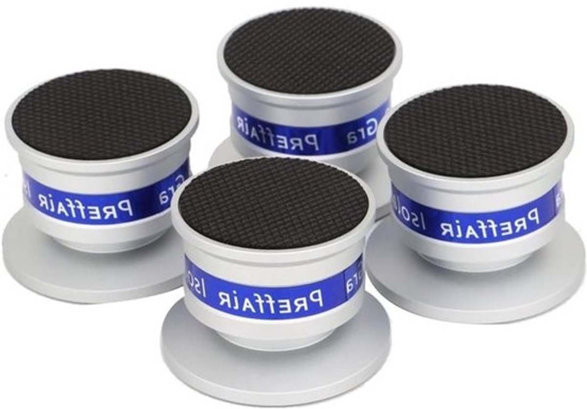 Speaker Isolatie Spikes - Basis Pads - Audio Verbetering - Verstelbare Veerisolatie - 4 Stuks - Zilver