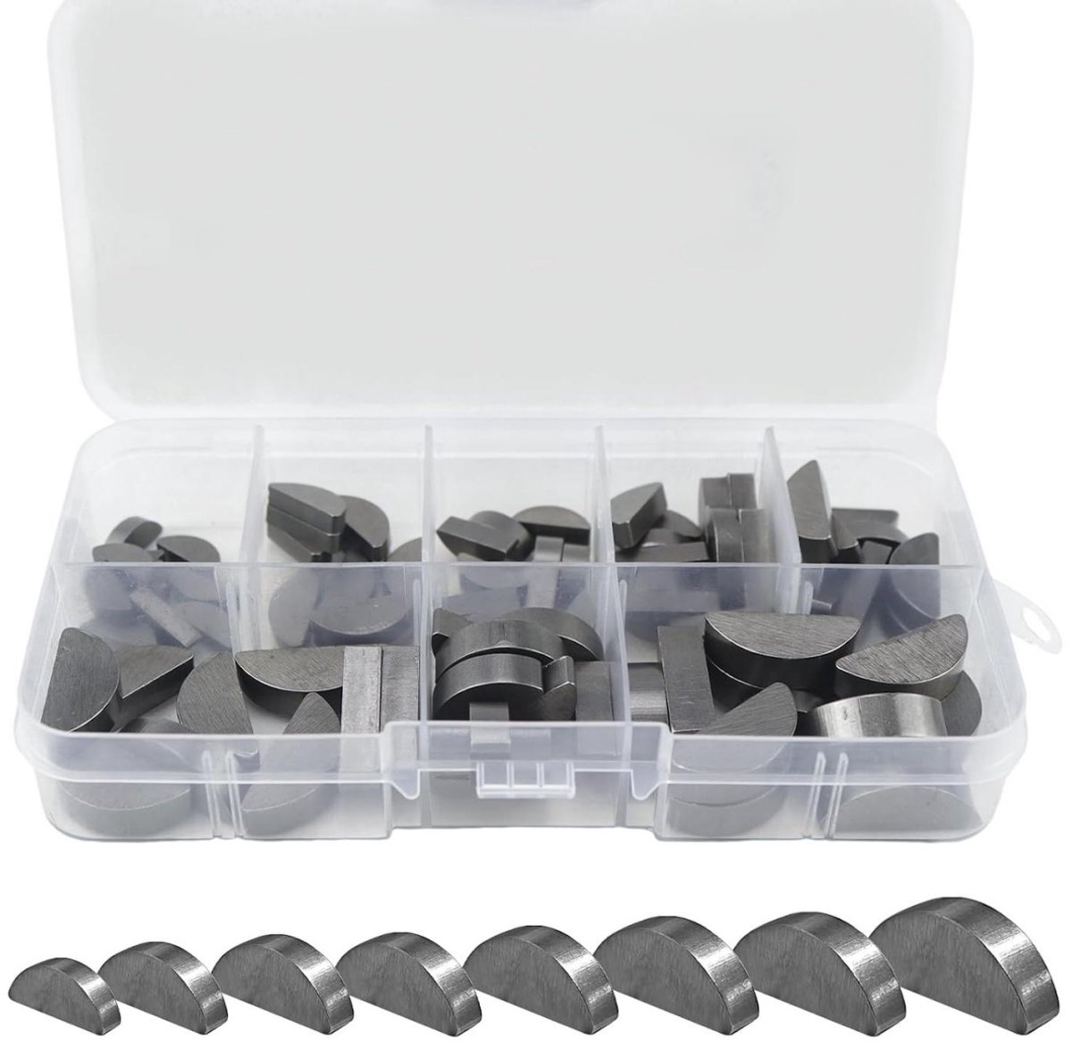 SSTRWGOOD 80 Stuks Sets met schroeven en moeren - C-type sleutel - Multi-maat - Geschikt voor Schwungrad Riemenscheiben Kurbelwellenschlüssel - Metaal - Compleet Sortiment Federkeile 3-4-5-6 mm