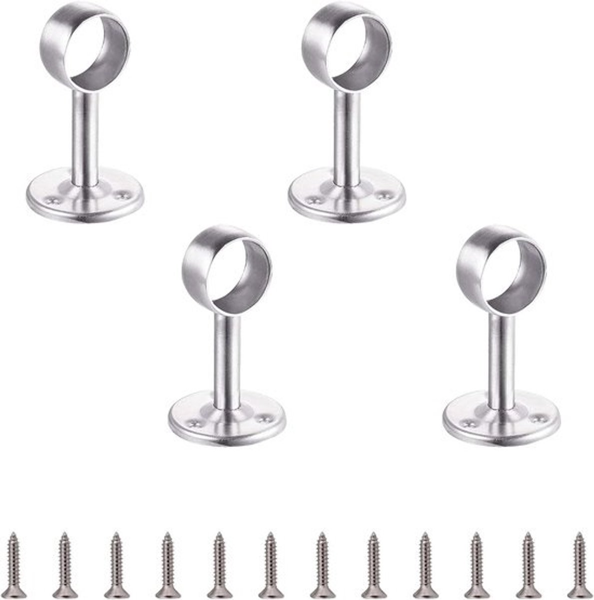 Roestvrij Stalen Kledingbuis Beugelset - 32 mm (1-1/4 inch) Plafondmontage voor Gordijnen - Set van 4