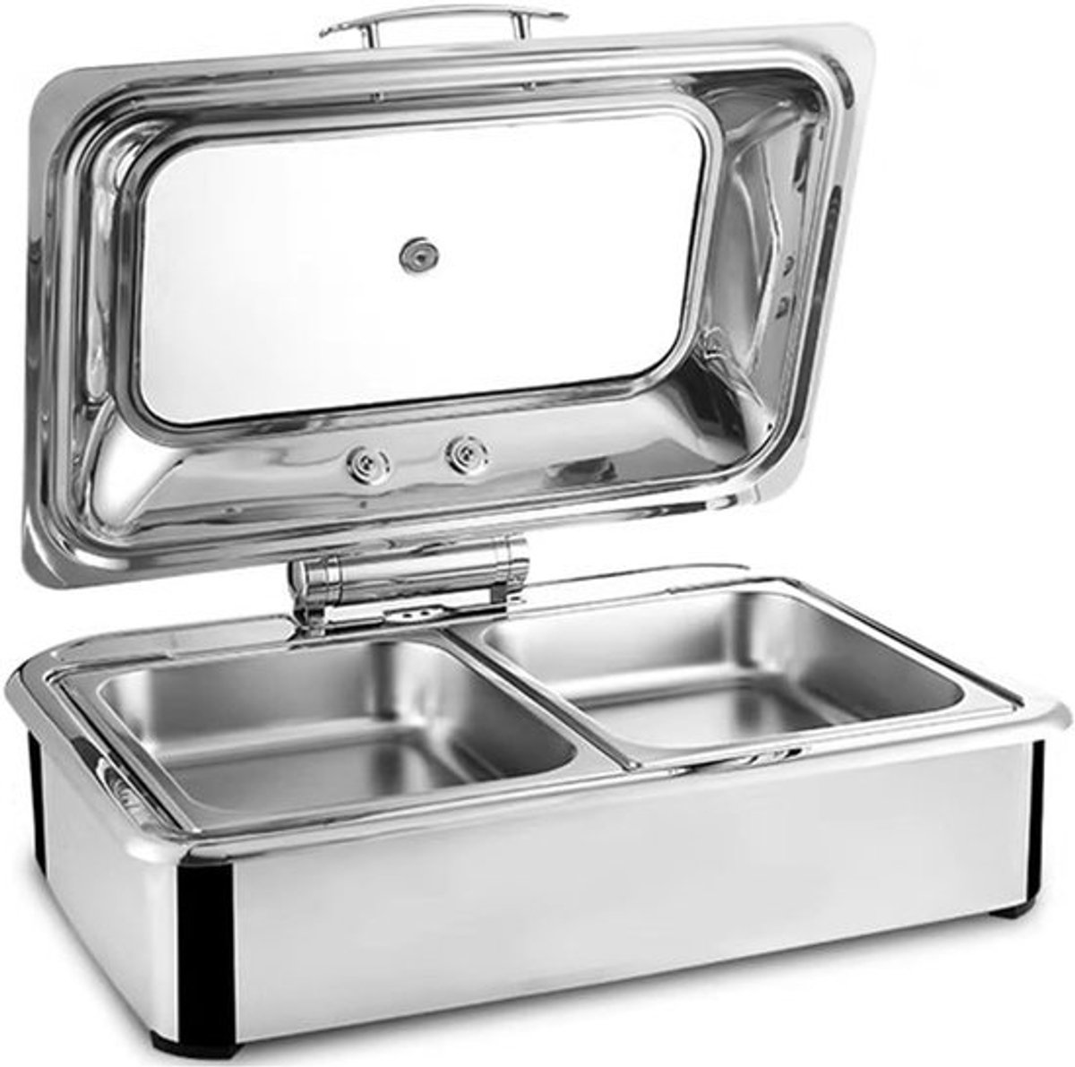 Buffetkachel Set - Voedselwarmer - Feesten Buffet - Elektrisch Verwarmd - 6 Liter Capaciteit - Zilver
