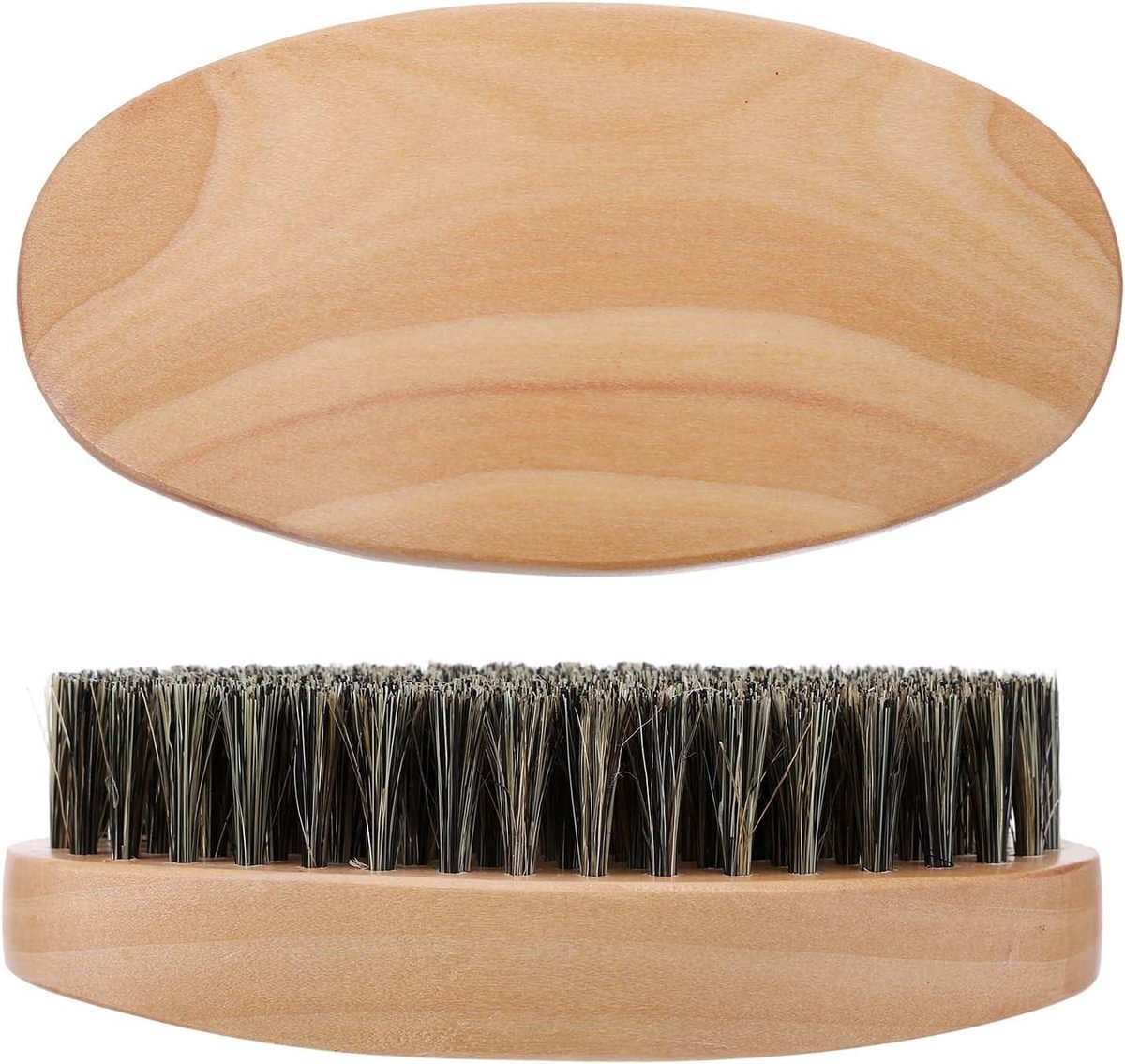 Beard Brushes en 360 Wave Brushes voor Mannen, Houten Handvat, Medium Hard en Zachte Nylon Borstels voor Dikker Haar, Baard en Snor, Ideaal voor 360 Waves en Stijlvolle Verzorging