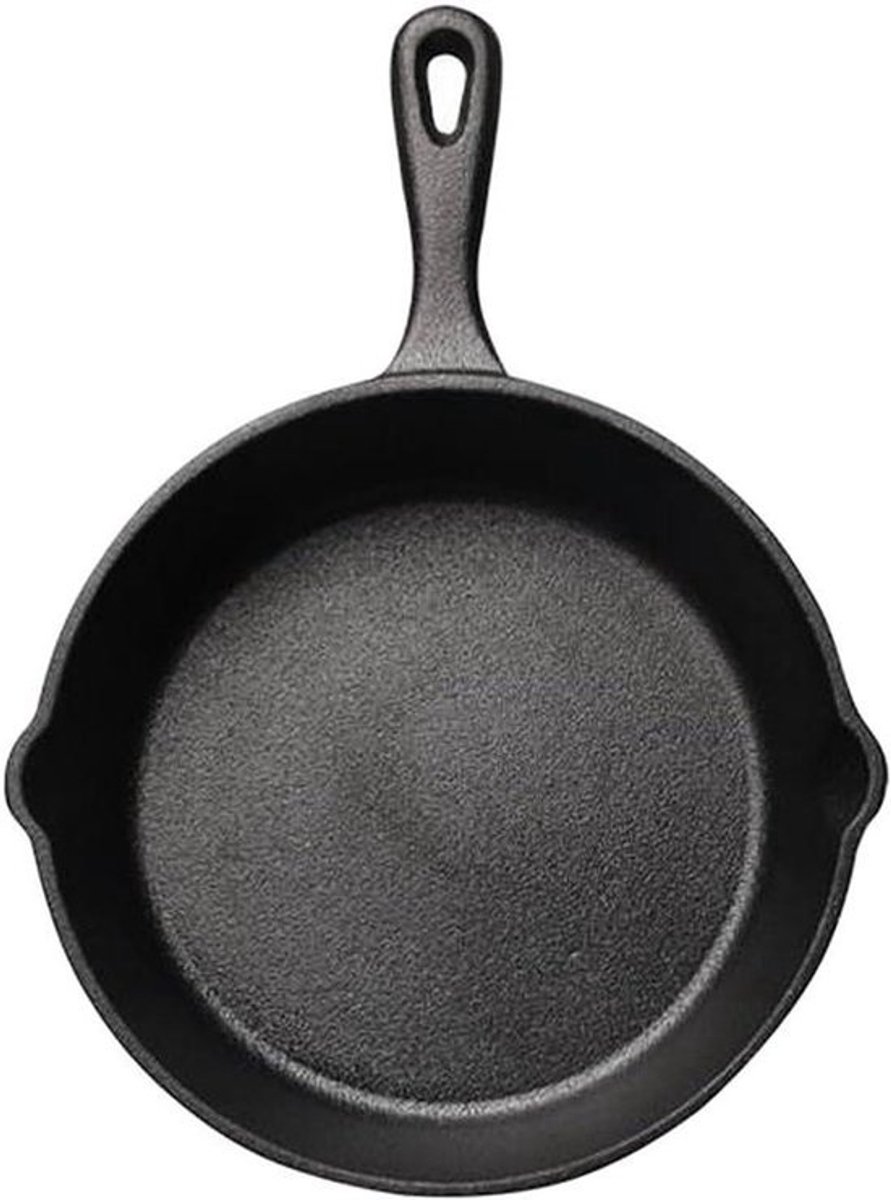 Gietijzeren Braadpan - Grillpan Koekenpan - Pannenkoeken Bakken - Inductie Geschikt - 1 Liter - Zwart