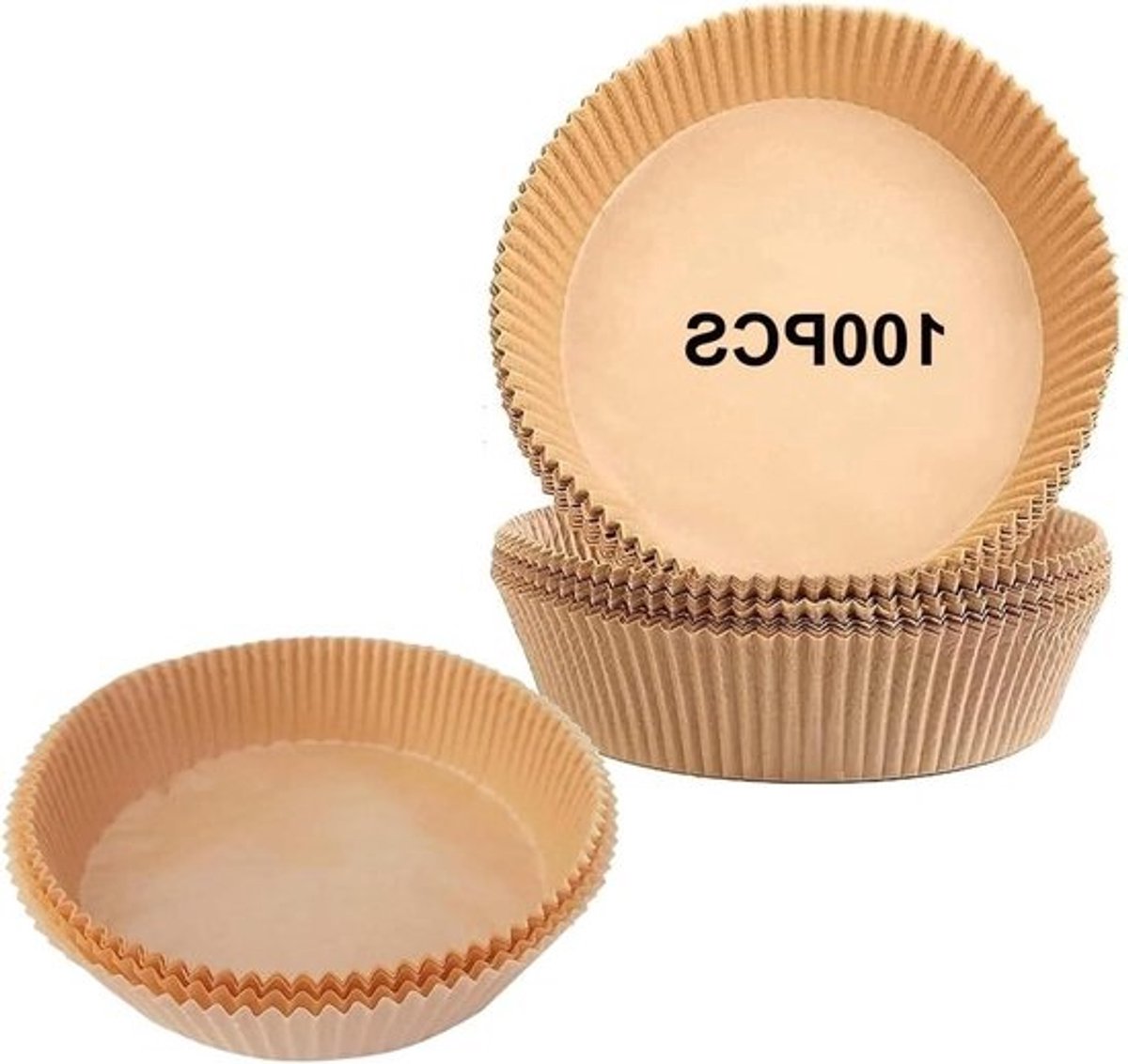 Luchtfriteuse Voeringen - Bakpapier Vellen - Gemakkelijk Koken - Antiaanbaklaag - 100 stuks - Lichtbruin
