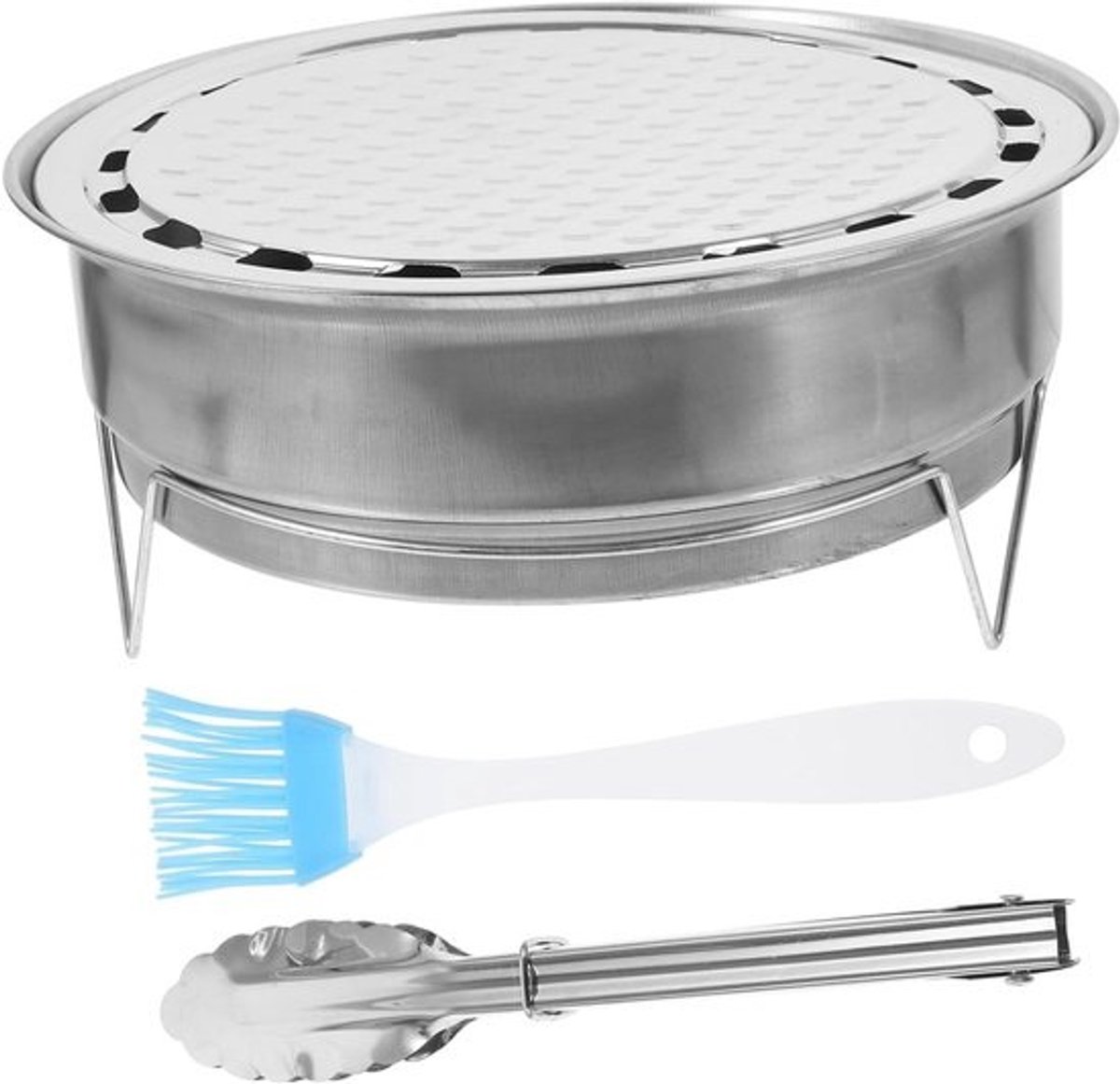 Barbecue Grill - Kampeer Grill - Buiten Koken - Temperatuur Bestendig - 27.7 cm - Zilver