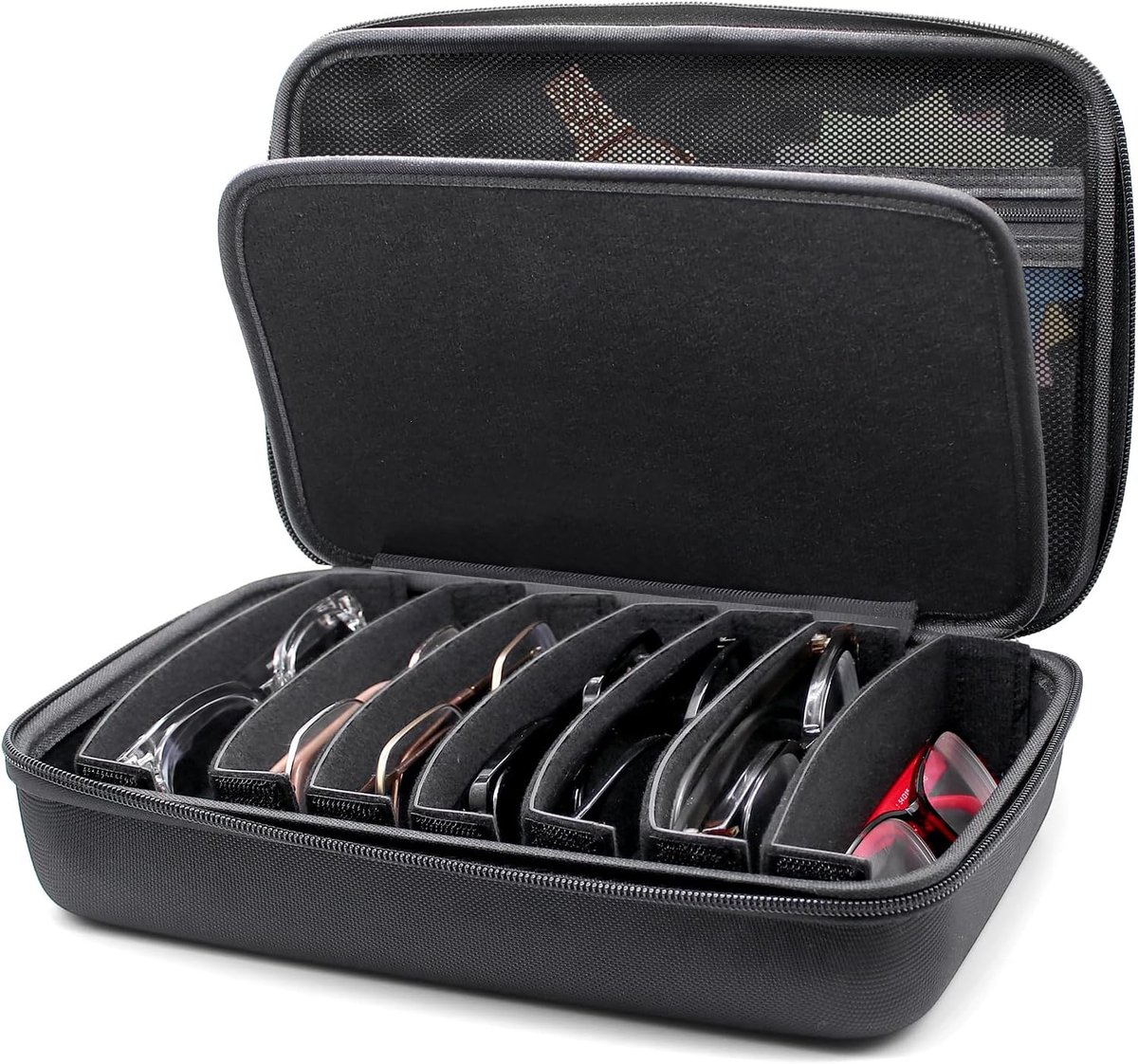 Brillendoos voor Meerdere Brillen Zonnebril Organizer voor Glapeame/voor Wrimen, Groot Brillen Etui Brillenetui Brillendoos voor Meerdere 8 Zonnebrillen Opbergruimte, Horloges, Accessoires