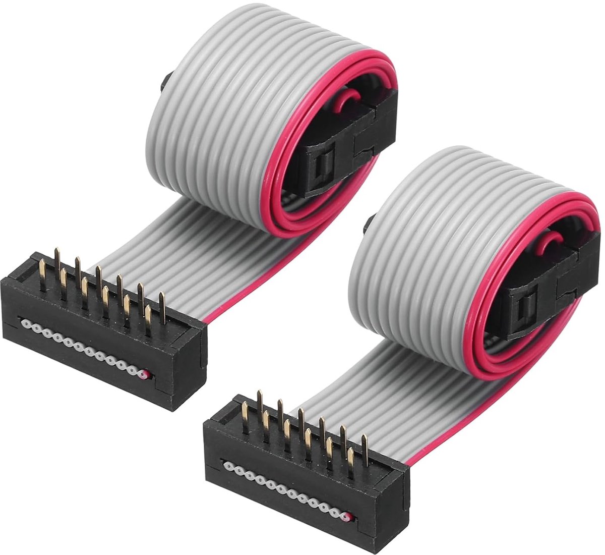 Lintkabel IDC FC/FD type A 12-pins afstand 2,54 mm lengte 0,2 m grijs 2 stuks