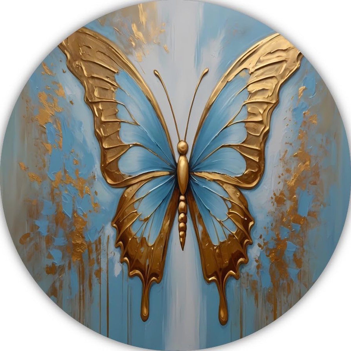 Wandcirkels, Natuur muurcirkel, Wandcirkels Druppels, Schilderijen op canvas industrieel, Wandschalen, Decoratie woonkamer muurcirkel forex 50x50 cm