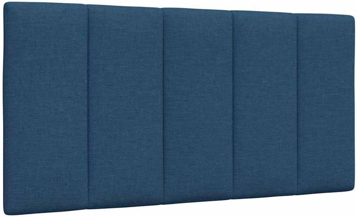 Hoofdbordkussen, blauw, 100 cm, van polyesterweefsel, gevuld met PP-vezels, met ritssluiting en riemen voor wandmontage