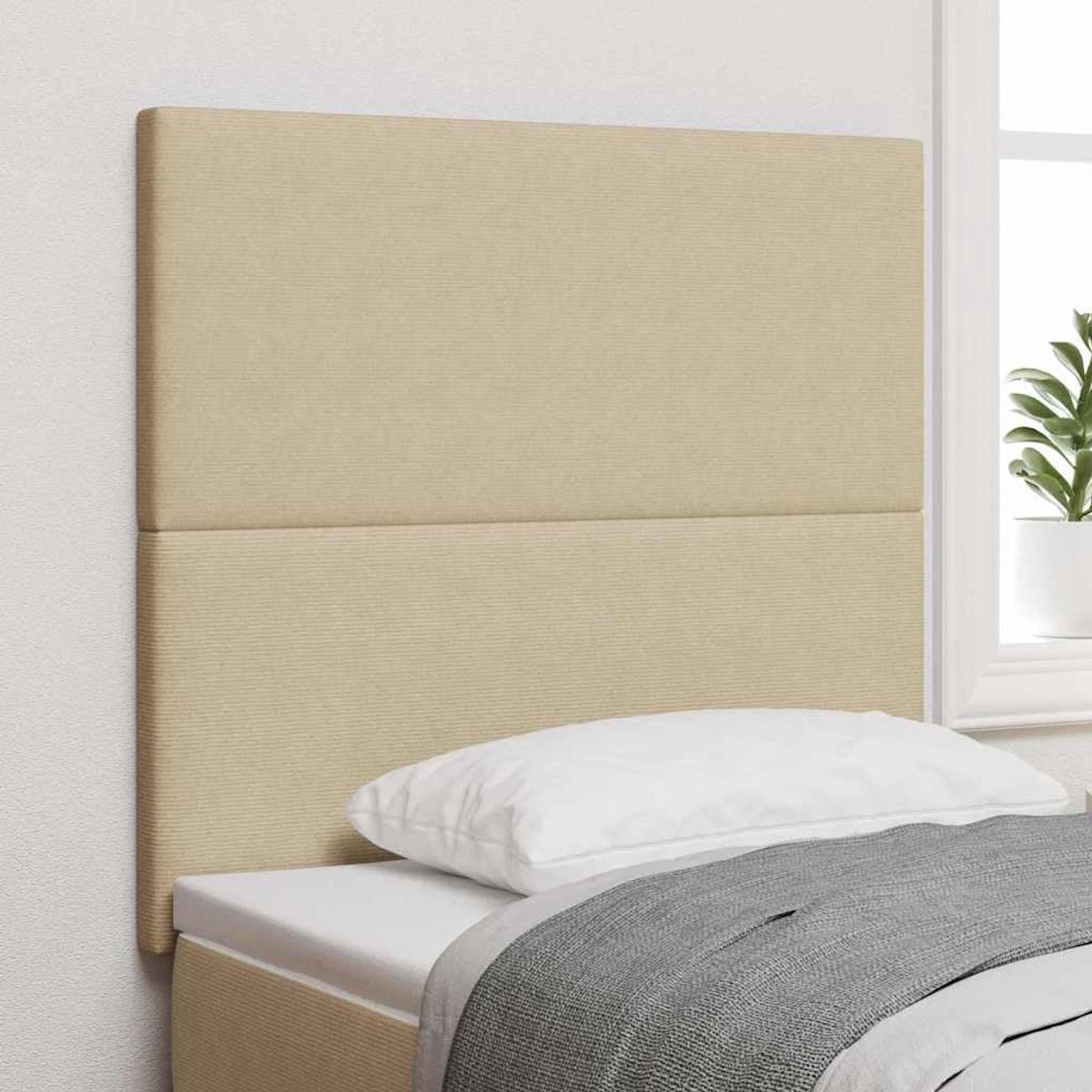 Hoofdeinde 90 cm grijs groen van corduroy stof hout in hoogte verstelbaar en RGB tape voor slaapkamer