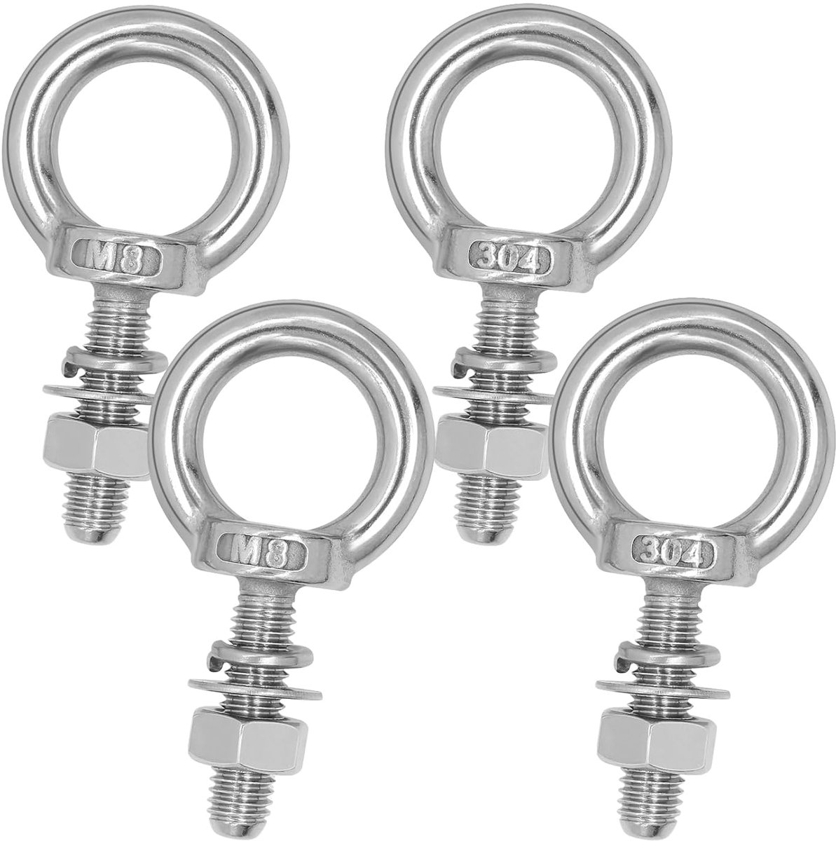 4 stuks ringschroef M8 × 30 mm oogschroef roestvrij staal 304 oogschroef