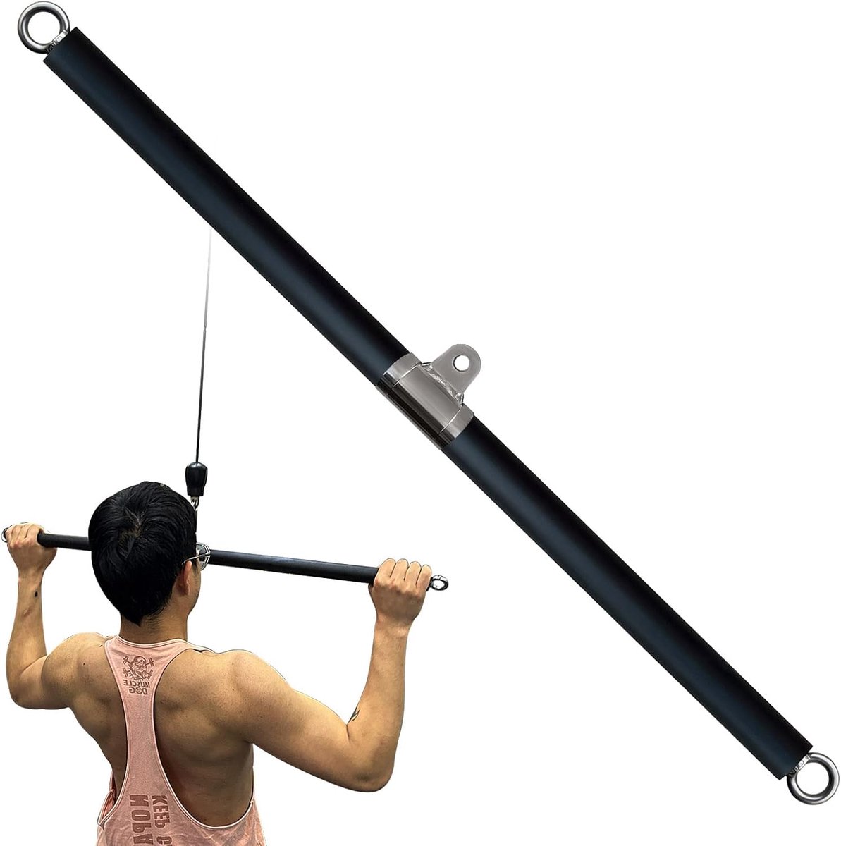 Pull Down Bar Kabelbevestigingen voor Gym, LAT Pulldown Bijlagen, Rechte Bar, Weerstand Band Bar voor Gewichtheffen Workout