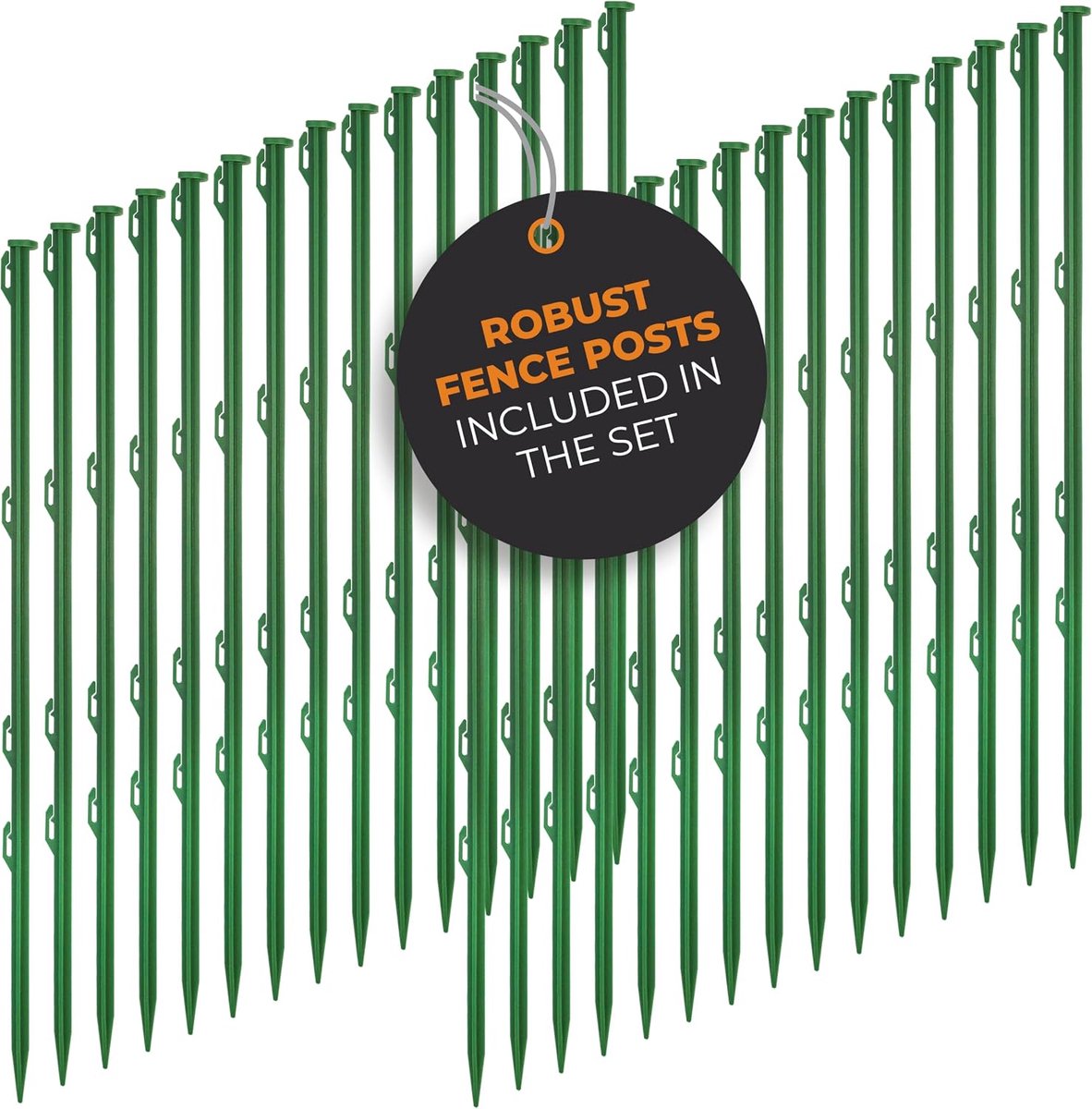 Afrasteringspalen van groen plastic, 30 stuks, hoogte 72 cm (verpakking à 30 stuks)