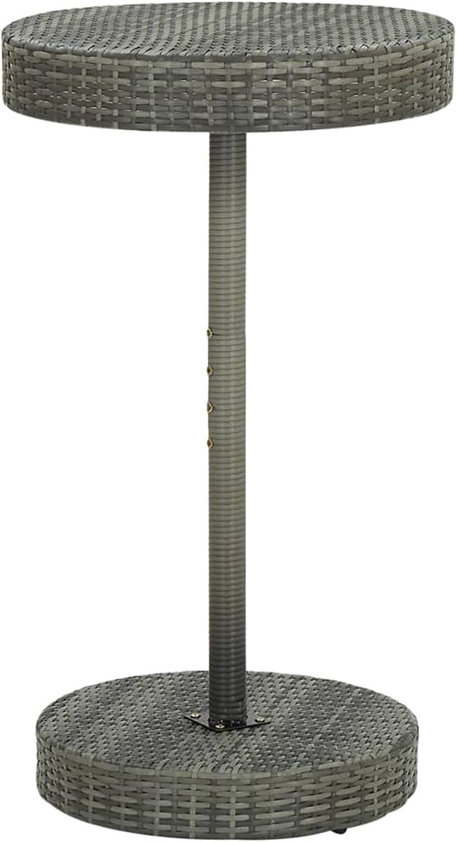 Tuintafel, statafel, eettafel, bartafel, bistrotafel, partytafel, ronde tafelblad, terrastafel, balkontafel, tuintafel, keukentafel, grijs, 60,5 x 106 cm, polyrotan