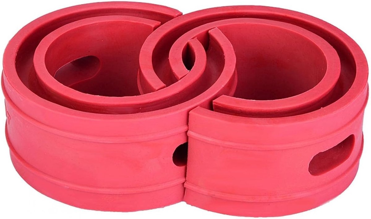 Spring Buffer Lijm, 2PCS Red Car Schokdemper Buffer Spring Bumper Kussen Type D voor Onafhankelijke Ophanging Power Cushion Buffer Shock Spring Cushion Coil Spacer Absorbeer Shock(B+)