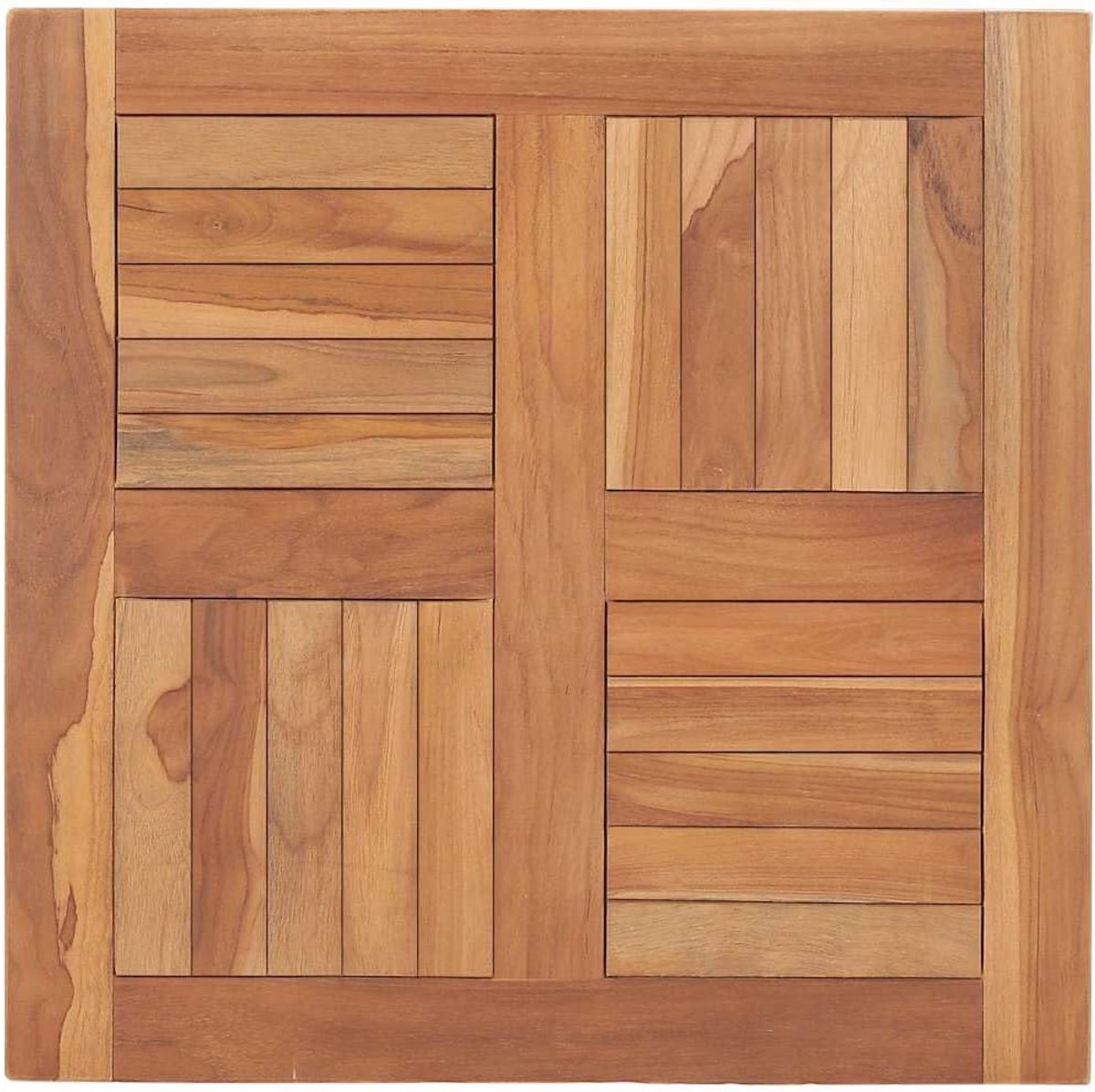 Vervangend tafelblad, eettafelblad, vervangingsplaat voor tafel, houten tafelblad, eettafel, geschikt voor restaurant, café, hotel, eetkamer, massief hout, teak, 60 x 60 x 2,5 cm
