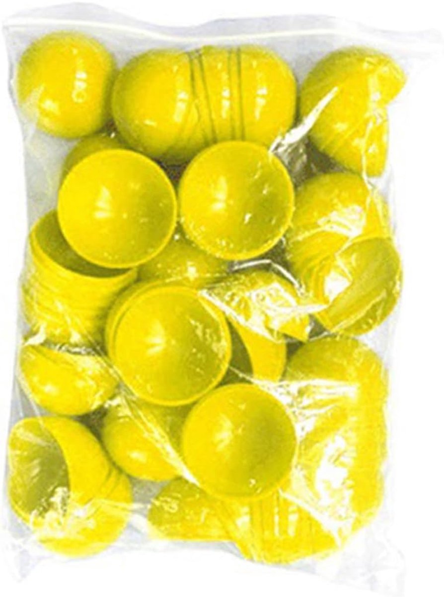 50 stuks Holle Loterijballen Diameter Geel Kleurrijke Activiteit Ballen voor Spelscenario Lichtgewicht Duurzaam Pp-materiaal Geschikt voor Evenementen Spelletjes