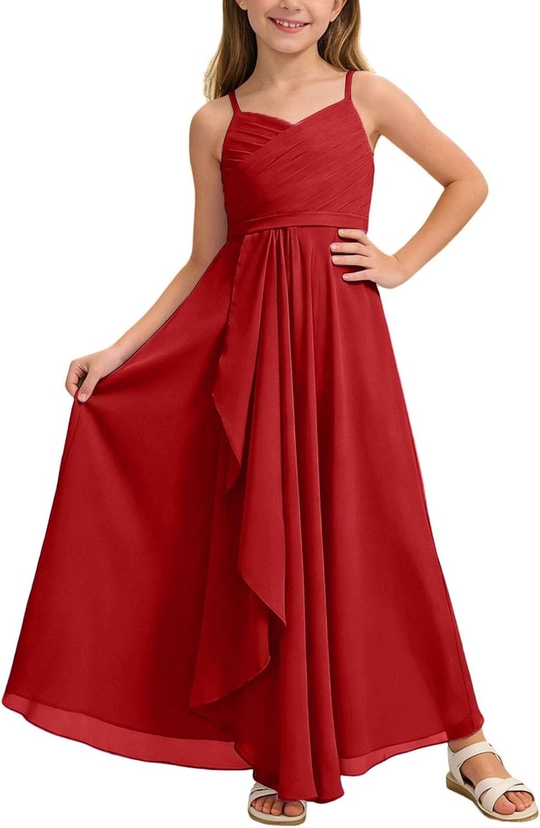 Prinsessenjurk voor meisjes, ceremonie, avond, koraal, kant, pailletten, Kerstmis, feest, receptie, meisjes, kleine meisjes, A69