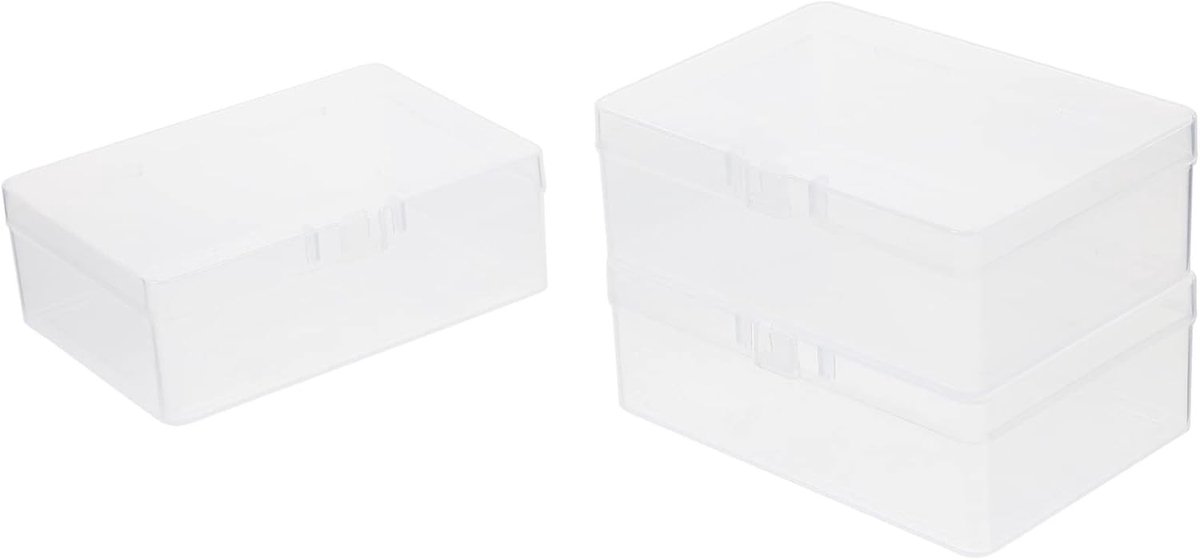 Lege Speelkaarten Opbergdozen: 3 Plastic Kaarthouders met Snap Sluitingen voor Standaard Pokerkaarten 10 x 7 x 3.5 cm, Ideaal voor Organisatie en Bescherming