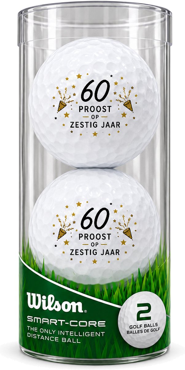 Wilson Golfballen 60 Jaar - Verjaardag Golf Cadeau - 2 stuks - Golfbal met Opdruk van Wilson — afbeelding 2