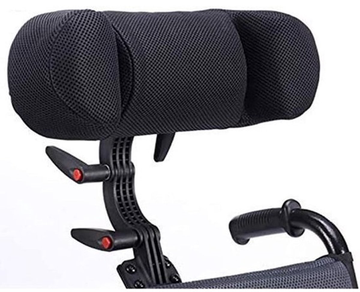 Verstelbare Rolstoelhoofdsteun - Neksteun Kussen - Comfort Verhoging - Multi-directionele Verstelling - 30-50 cm Hoogte - Zwart