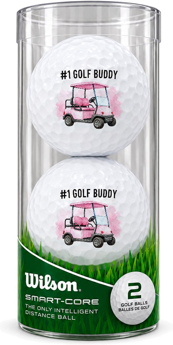 Golfballen Golf Buddy Roze - Vriendschap Golf Cadeau - 2 stuks - Wilson - Bedrukte Golfballen van Wilson — afbeelding 2